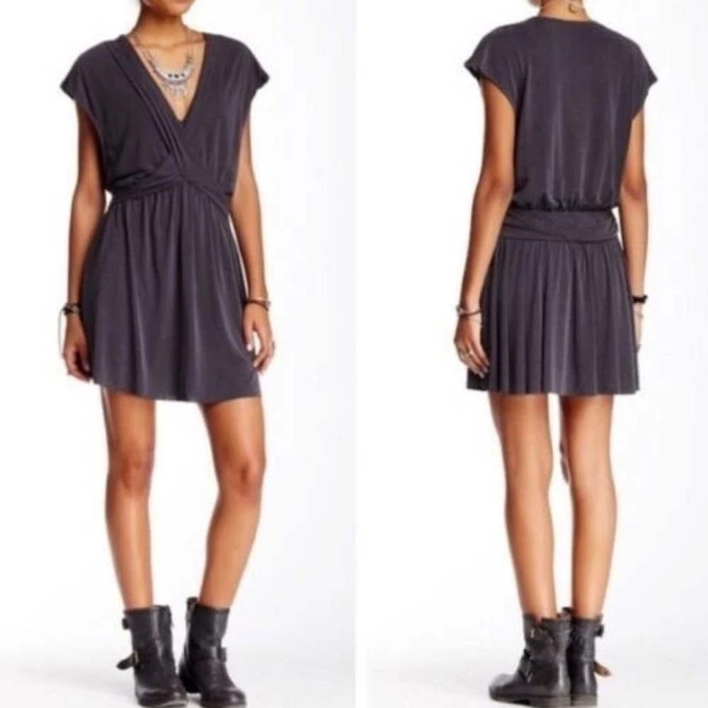 Free People Cupro Criss Cross Front Dress